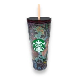 Starbucks Tumbler Fall 2021 Iridescent Foil Rising Floral Venti 24oz with Straws